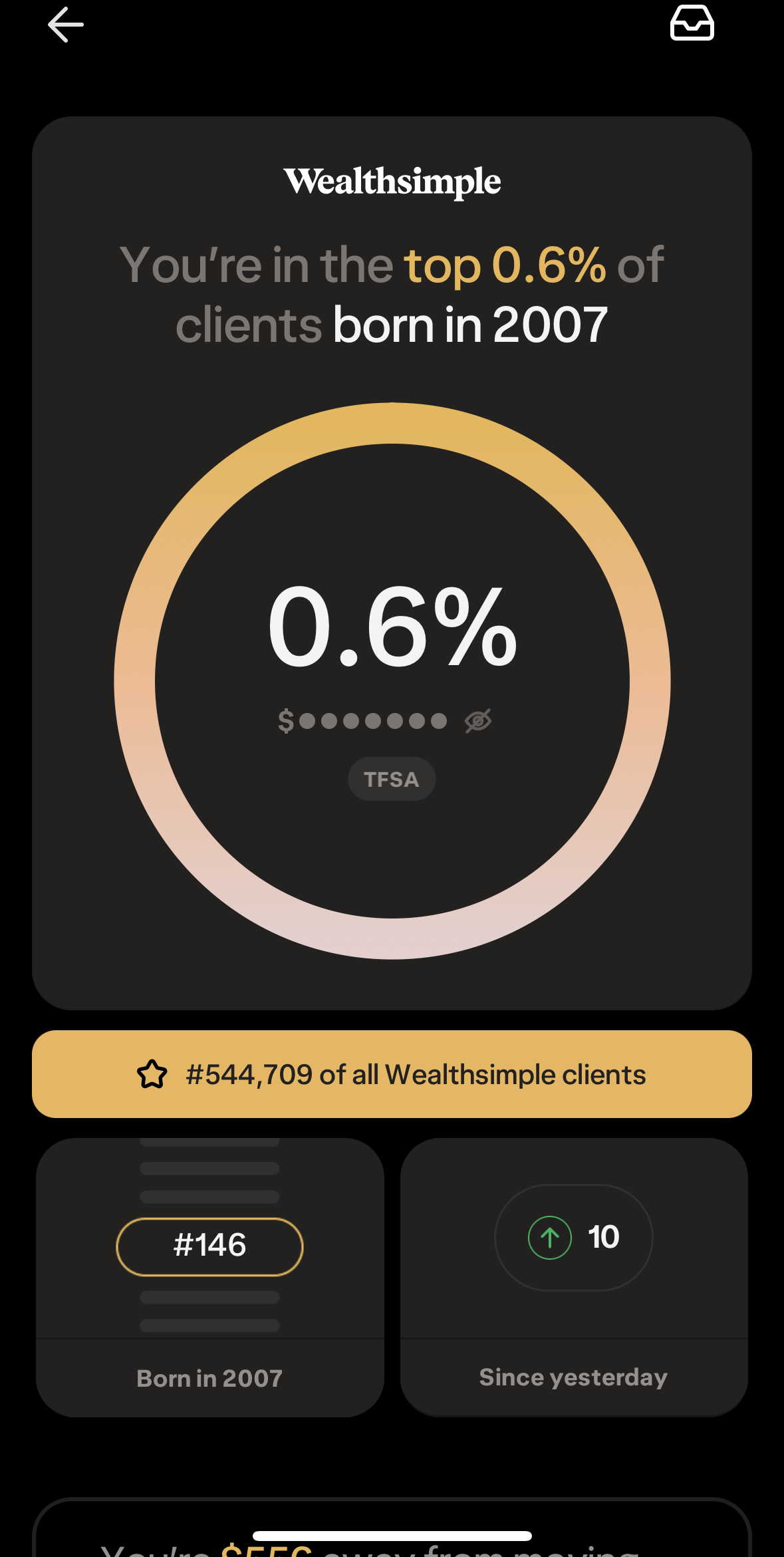 Wealthsimple: top 0.6% of clients born in 2007